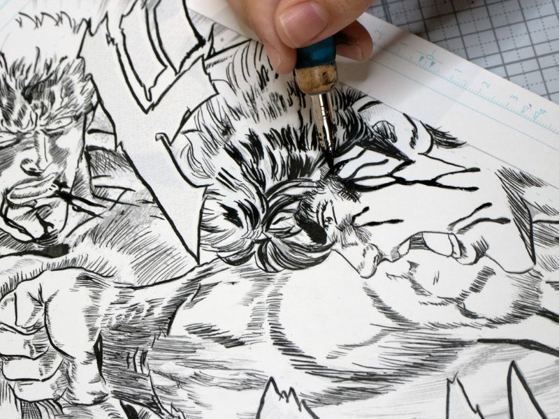 熊本漫画道場　漫画ペン入れ体験イメージ